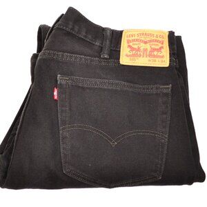 Levi's 505 Men's Size W38 L34 Black Straight Fit Denim Jeans